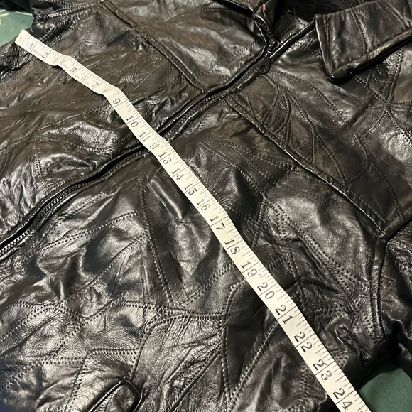 Vintage fur lined Leather Jacket • unisex leather coat Haband Executive Division - Picture 10 of 11